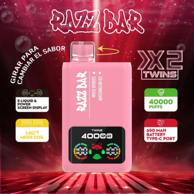 Malaga-Good-Puff-Tornado-Vaper-Disposable-Vape-2X20K-Double-Flavors-40000-Puff-Razzbar-40K-Vape-EU-Warehouse-Dual-Flavor-Razz-Bar-Wholesale-E-CigaretteRAZZ BAR 40000